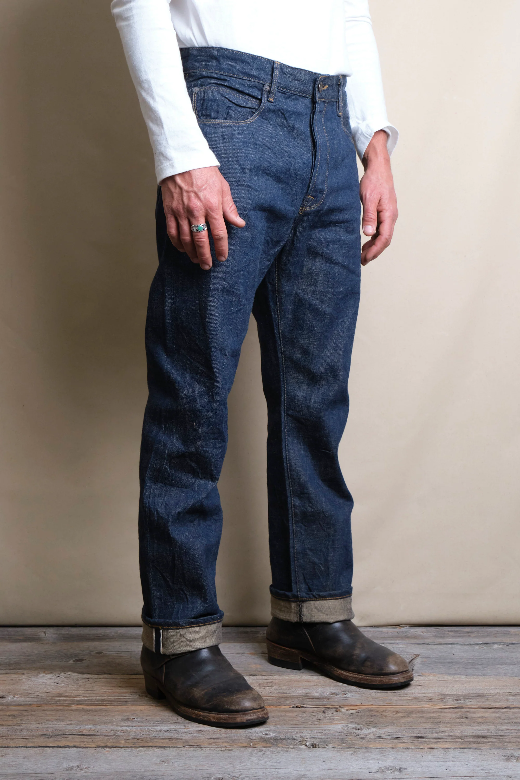 Belford Straight 13 Ounce Natural Rinsed Denim - Image 3