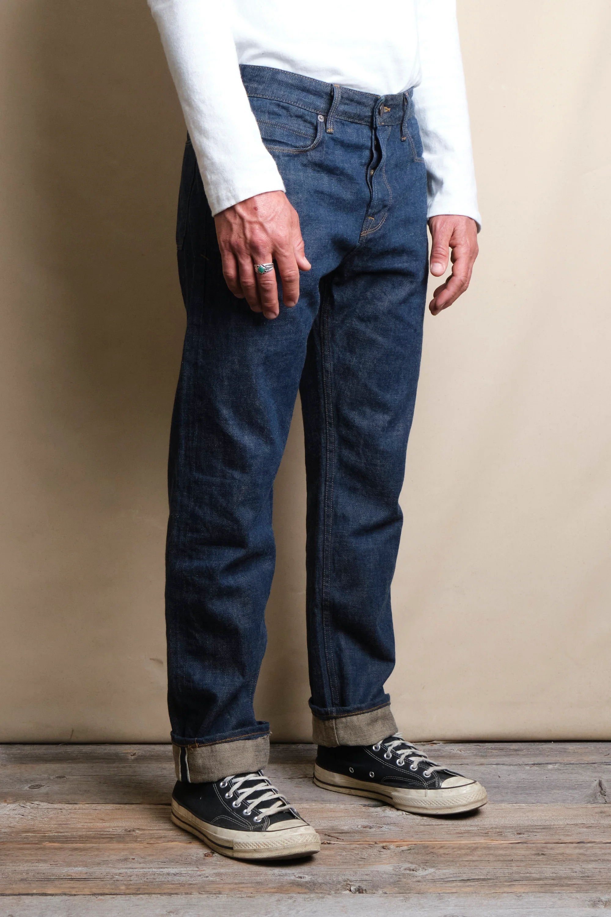 Portola Classic Taper 13 Ounce Natural Rinsed Denim - Image 3