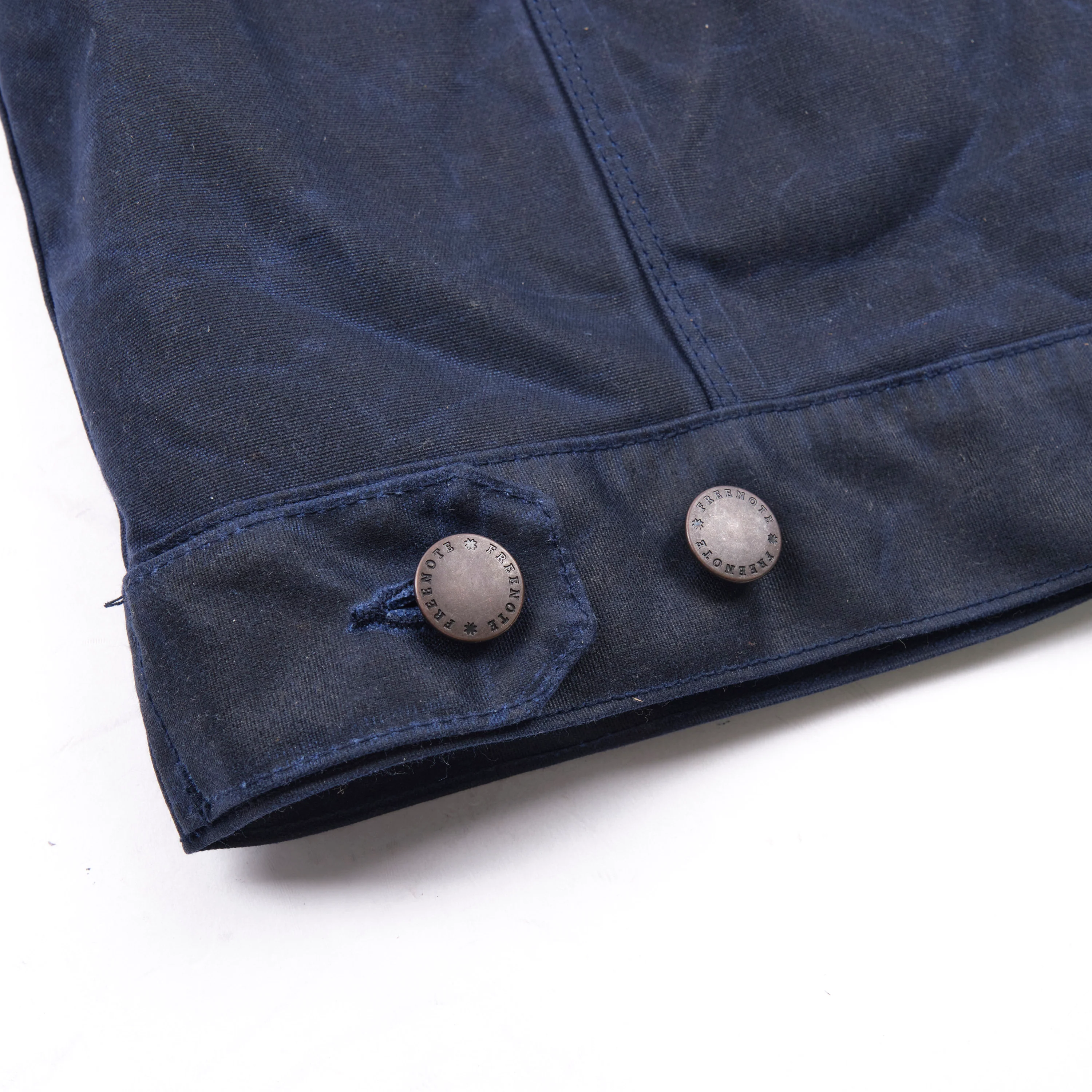 Riders Jacket Waxed Canvas Navy Purple Interior - Image 9