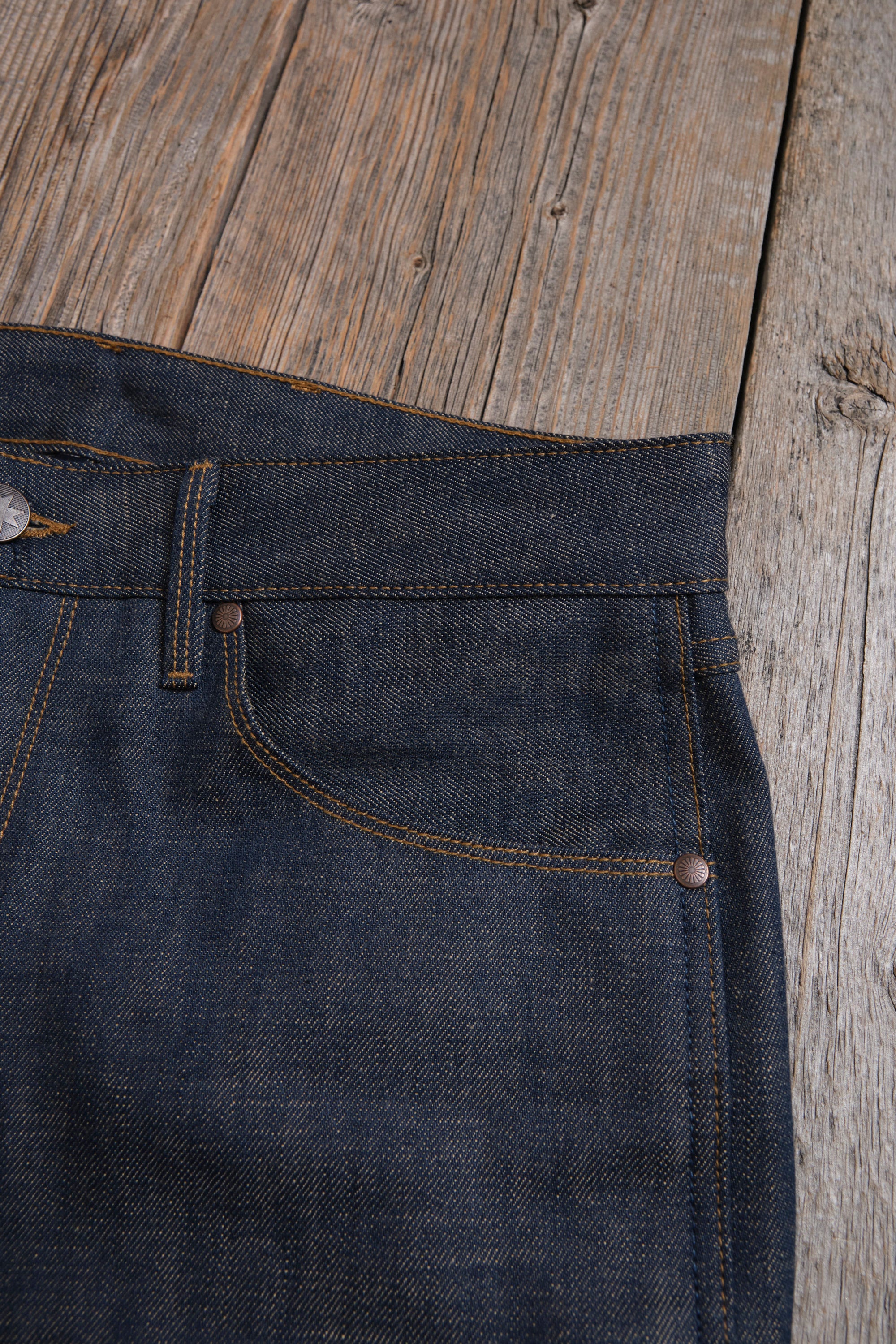 Wilkes Western 13 Ounce Natural Rinsed Denim - Image 6